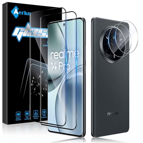 Aerku Schutzfolie für Realme 14 Pro für Panzerglas, 2 Stück 3D Schutzglas und 2 Stück Kameraschutz, 9H Härte Ultra-klar Folie, Anti-Bläschen Anti-Kratzen Displayschutz Aerku Schutzfolie für Realme 14 Pro für Panzerglas, 2 Stück 3D Schutzglas und 2 Stück Kameraschutz, 9H Härte Ultra-klar Folie, Anti-Bläschen Anti-Kratzen Displayschutz von Aerku