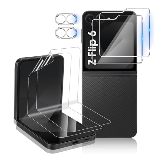 Aerku Schutzfolie für Samsung Galaxy Z Flip 6/Flip6 5G für Panzerglas, 2 innere Flexibler Panzer Schutz Glas + 2 äußere folie mit 2 Stück Kameraschutz, 9H Displayschutz, Anti-Kratz Schutzglas Aerku Schutzfolie für Samsung Galaxy Z Flip 6/Flip6 5G für Panzerglas, 2 innere Flexibler Panzer Schutz Glas + 2 äußere folie mit 2 Stück Kameraschutz, 9H Displayschutz, Anti-Kratz Schutzglas von Aerku