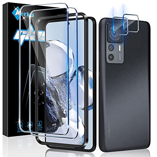 Aerku Schutzfolie für Xiaomi Mi 12T 5G / Mi 12T Pro 5G für Panzer Schutz Glas, mit Kameraschutz [2+2 Stück], 9H Härte Schutzglas HD Anti-Kratzen Schutzfolie Kamera Schutz Folie Displayschutzfolie von Aerku
