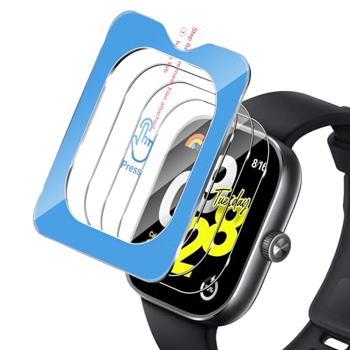 Aerku Schutzfolie für Xiaomi Redmi Watch 4 für Panzerglas, 3 Stück 9H Härte Displayschutz mit Positionierhilfe für Installation, Anti-Kratzen Schutzglas, Anti-Staub und Blasenfrei Panzerfolie von Aerku