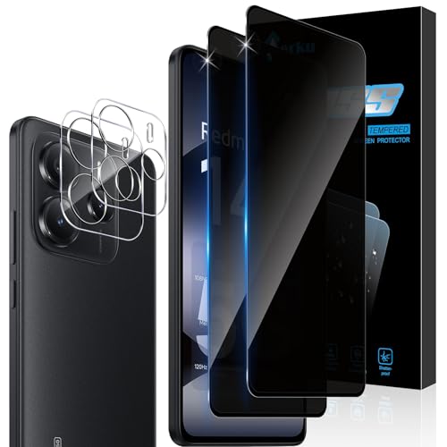 Aerku Sichtschutz Schutzfolie für Xiaomi Redmi Note 14 5G für Panzerglas, 2 Stück Sichtschutzfolie und 2 Stück HD Kameraschutz, 9H Härte Anti-Spy Folie Privacy Schutzglas Aerku Sichtschutz Schutzfolie für Xiaomi Redmi Note 14 5G für Panzerglas, 2 Stück Sichtschutzfolie und 2 Stück HD Kameraschutz, 9H Härte Anti-Spy Folie Privacy Schutzglas von Aerku