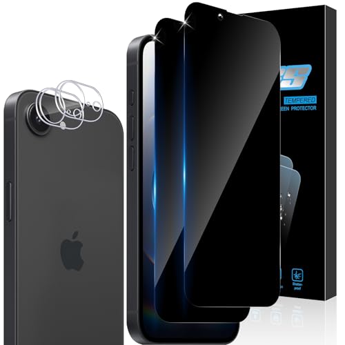 Aerku Sichtschutz Schutzfolie für iPhone 16E/16 E für Panzerglas, 2 Stück Sichtschutzfolie und 2 Stück HD Kameraschutz, 9H Härte Anti-Spy Folie Privacy Schutzglas Aerku Sichtschutz Schutzfolie für iPhone 16E/16 E für Panzerglas, 2 Stück Sichtschutzfolie und 2 Stück HD Kameraschutz, 9H Härte Anti-Spy Folie Privacy Schutzglas von Aerku