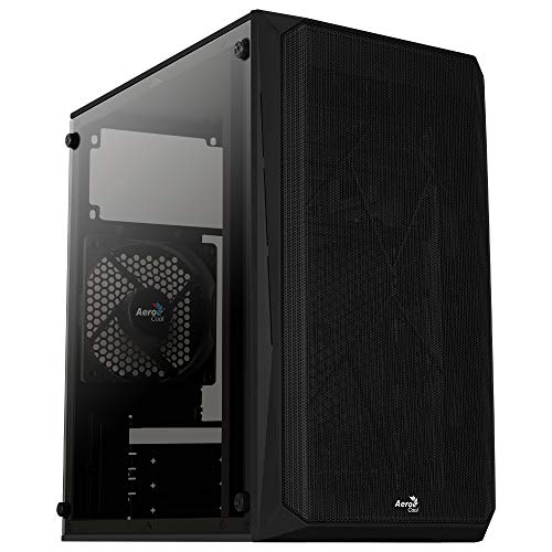 AeroCool CS107 V1, MicroATX-PC-Gehäuse, Seitenfenster, 120-mm-Lüfter, Schwarz, CS107V1 von AeroCool