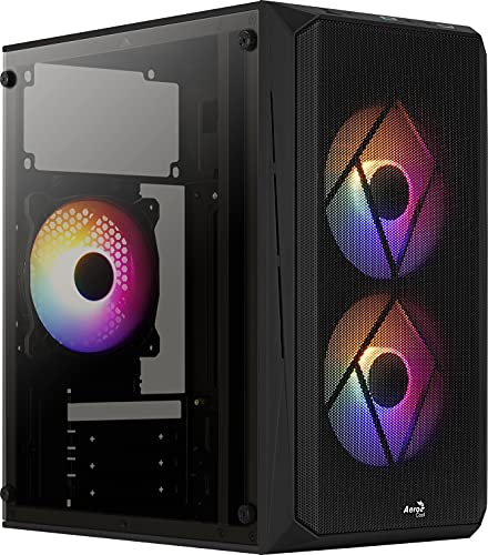 AeroCool CS107 V2, MicroATX- PC-Gehäuse, Seitenfenster, 3 x 120mm FRGB-Lüfter, CS107V2, schwarz von AeroCool