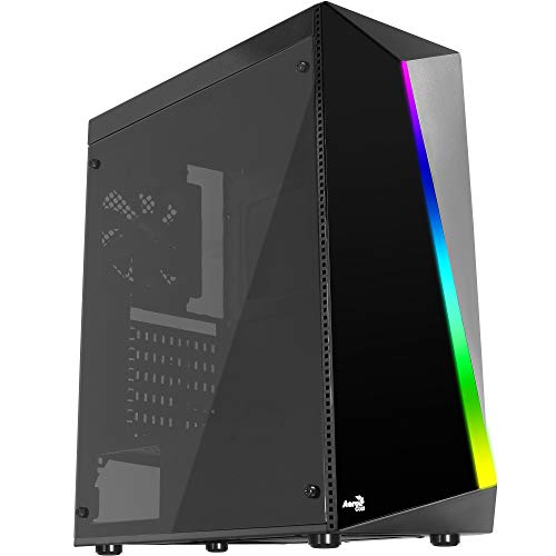 AeroCool SHARD - PC-Gehäuse, ATX, Acrylglasscheibe, RGB 13 Modi, Lüfter 12cm, Schwarz von AeroCool