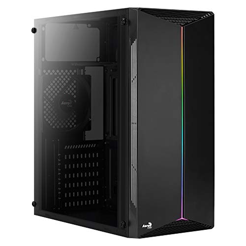 AeroCool SPLIT, PC-Gehäuse, ATX, Acrylglas, RGB 13-Modi, 12-cm-Lüfter Schwarz von AeroCool