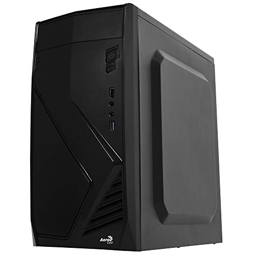 Aerocool CS102 - PC-Computergehäuse (Mini Tower, Micro ATX/Mini ITX, Hecklüfter 8 cm, 4 Erweiterungssteckplätze, USB 3.0/2.0, Audio HD), Farbe Schwarz von AeroCool