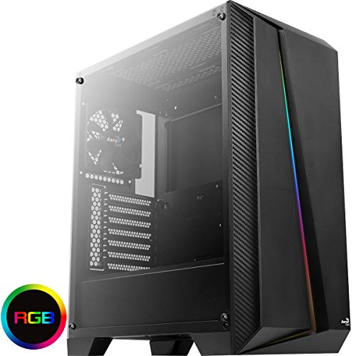 Aerocool CYLONPROBG, PC ATX-Gehäuse, Gehärtetes Glas, RGB-13-Modi, 12-cm-Lüfter von AeroCool