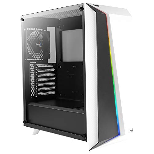 Aerocool CYLONPROWG, ATX RGB PC-Gehäuse, Hartglas, 12 cm Lüfter, weiß von AeroCool