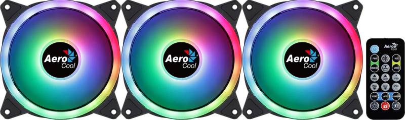 Aerocool Duo 12 Pro Computergehäuse Ventilator 12 cm Schwarz 3 Stück(e) (AEROPGSDUO12-PRO-ARG) von AeroCool