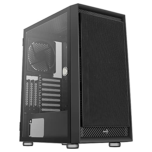 Aerocool GRAPHITEV1, PC Gehäuse ATX, Gehärtetes Glas, Mesh Frontplatte, Schwarz von AeroCool