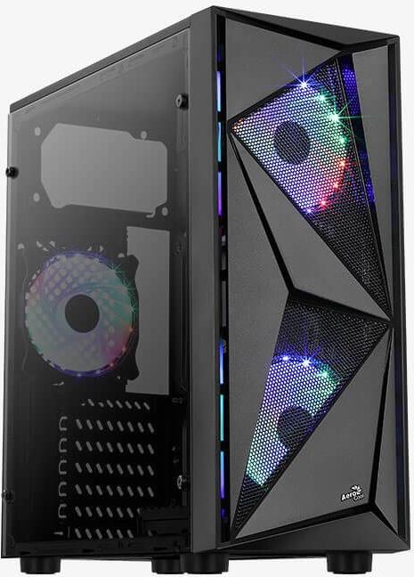 Aerocool Glider Cosmo-A-BK-v2 - Midi Tower - PC - Schwarz - ATX - micro ATX - Mini-ITX - Acrylnitril-Butadien-Styrol (ABS) - SPCC - Stahl - 15,7 cm (AEROPGSGLIDER-2RGB-A) von AeroCool