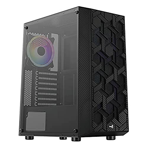 Aerocool Hive ARGB Mid Tower PC Gamng Case with Tempered Glass Window, 2 x ARGB Fans, 2 x USB 3.0, Supports ATX/Micro-ATX/Mini-ATX, Black,ACCM-PV27033.11 von AeroCool