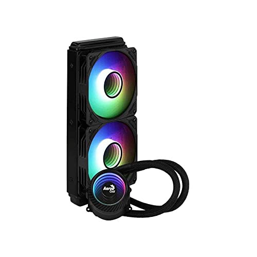 Aerocool MIRAGEL240, Flüssigkühlung CPU, 2 ARGB-Lüfter 12cm, TDP 400W, Schwarz Aerocool MIRAGEL240, Flüssigkühlung CPU, 2 ARGB-Lüfter 12cm, TDP 400W, Schwarz von AeroCool