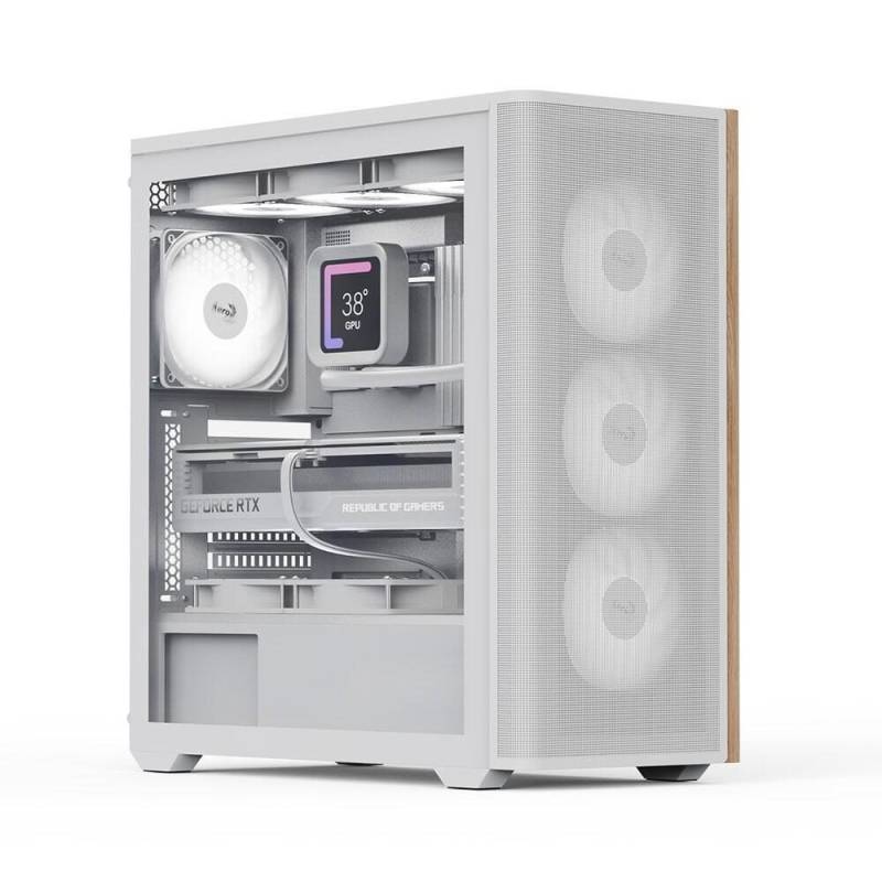 AeroCool PC Gehäuse D501A-G-WT-v2 Mid-Tower Weiß von Aerocool