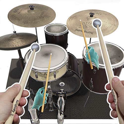 Aerodrums Tragbarer Schlagzeug Elektronisch - Luft Trommelstöcke und Pedale - Trainingszubehör, leiser und kleiner als ein Pad - Komplette MIDI E-Drums - Geschenk für erwachsenen Schlagzeuger von Aerodrums