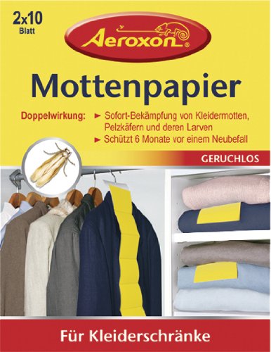 Aeroxon Mottenpapier 45442, geruchlos, 20 Blatt von Aeroxon
