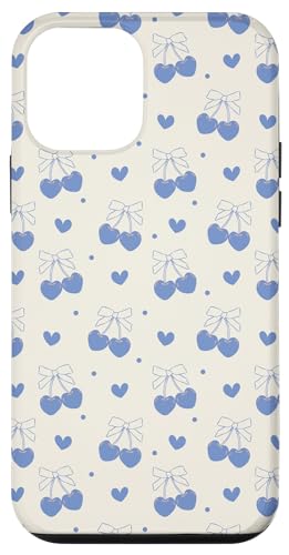Hülle für iPhone 12 mini Kokette ästhetische blaue Kirschen Schleife Girly von Aesthetic Coquette Graphics