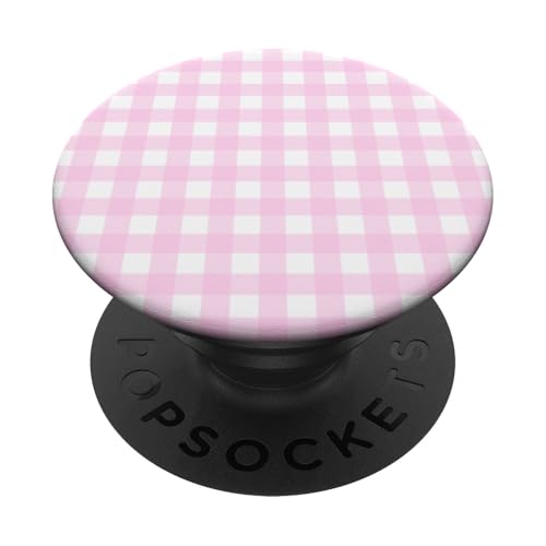 Pastell Pink Weiß Gingham Kawaii Niedlich Rosa Streifen PopSockets Klebender PopGrip Pastell Pink Weiß Gingham Kawaii Niedlich Rosa Streifen PopSockets Klebender PopGrip von Aesthetic Cute Design
