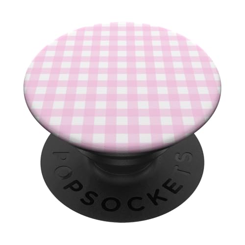Pastell Rosa Weiß Gingham Kawaii Niedlich Ästhetische Cottagecore PopSockets Klebender PopGrip Pastell Rosa Weiß Gingham Kawaii Niedlich Ästhetische Cottagecore PopSockets Klebender PopGrip von Aesthetic Cute Design