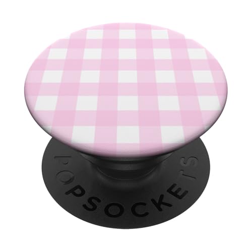 Pastell Rosa Weiß Gingham Kawaii Niedlich Ästhetische Cottagecore PopSockets Klebender PopGrip Pastell Rosa Weiß Gingham Kawaii Niedlich Ästhetische Cottagecore PopSockets Klebender PopGrip von Aesthetic Cute Design