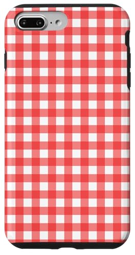 Pastell Rot Weiß Gingham Kawaii Cute Aesthetic Cottagecore Hülle für iPhone 7 Plus/8 Plus von Aesthetic Cute Design