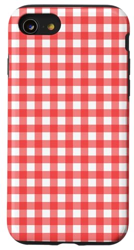 Pastell Rot Weiß Gingham Kawaii Cute Aesthetic Cottagecore Hülle für iPhone SE (2020) / 7 / 8 von Aesthetic Cute Design