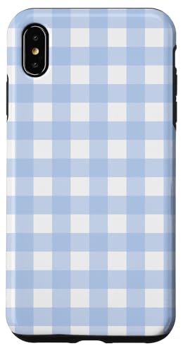 Pastellblau Weiß Gingham Kawaii Niedlich Blau Streifen Hülle für iPhone XS Max Pastellblau Weiß Gingham Kawaii Niedlich Blau Streifen Hülle für iPhone XS Max von Aesthetic Cute Design