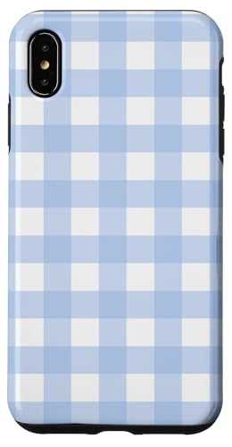 Pastellblau Weiß Gingham Kawaii Niedlich Blau Streifen Hülle für iPhone XS Max Pastellblau Weiß Gingham Kawaii Niedlich Blau Streifen Hülle für iPhone XS Max von Aesthetic Cute Design