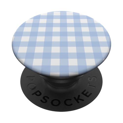 Pastellblau Weiß Gingham Kawaii Niedlich Blau Streifen PopSockets Klebender PopGrip Pastellblau Weiß Gingham Kawaii Niedlich Blau Streifen PopSockets Klebender PopGrip von Aesthetic Cute Design