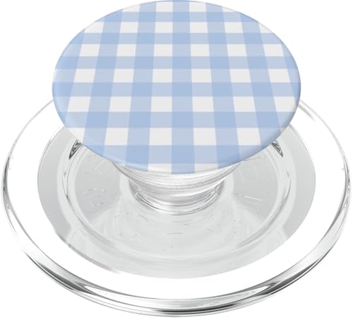 Pastellblau Weiß Gingham Kawaii Niedlich Blau Streifen PopSockets PopGrip für MagSafe Pastellblau Weiß Gingham Kawaii Niedlich Blau Streifen PopSockets PopGrip für MagSafe von Aesthetic Cute Design