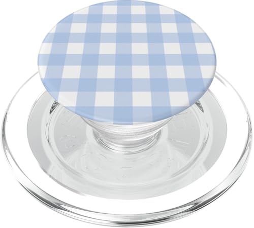 Pastellblau Weiß Gingham Kawaii Niedlich Blau Streifen PopSockets PopGrip für MagSafe Pastellblau Weiß Gingham Kawaii Niedlich Blau Streifen PopSockets PopGrip für MagSafe von Aesthetic Cute Design