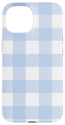 Pastellblaues Karomuster mit kariertem Karomuster Hülle für iPhone 15 von Aesthetic Cute Design