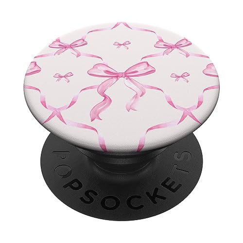 Ästhetische rosa Bänder und Schleifen in Aquarell PopSockets mit austauschbarem PopGrip von Aesthetic Pattern Co