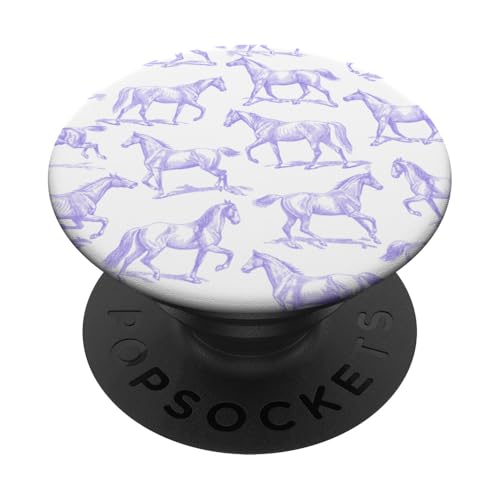 Ästhetisches lila Pferde-Zeichenmuster PopSockets mit austauschbarem PopGrip von Aesthetic Pattern Co