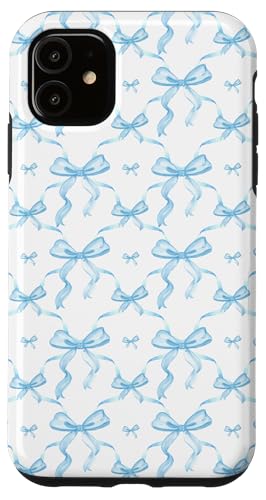 Hülle für iPhone 11 Ästhetische hellblaue Bänder und Schleifen in Aquarell von Aesthetic Pattern Co