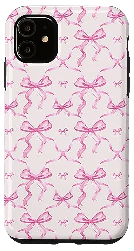 Hülle für iPhone 11 Ästhetische rosa Bänder und Schleifen in Aquarell von Aesthetic Patterns