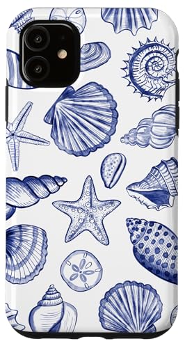 Hülle für iPhone 11 Adrette Küstenmuscheln, Seestern, Muscheln in Blau Hülle für iPhone 11 Adrette Küstenmuscheln, Seestern, Muscheln in Blau von Aesthetic Pattern Co