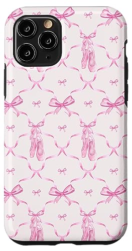 Hülle für iPhone 11 Pro Ästhetische rosa Bänder, Schleifen und Aquarell-Ballettschuhe von Aesthetic Pattern Co