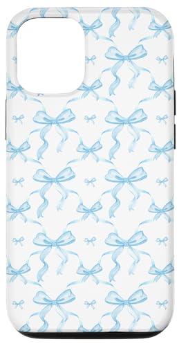Hülle für iPhone 12/12 Pro Ästhetische hellblaue Bänder und Schleifen in Aquarell von Aesthetic Pattern Co
