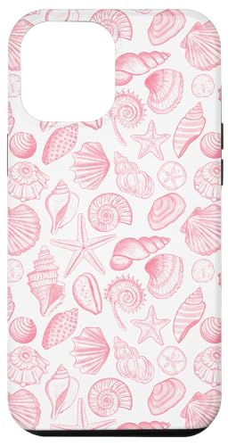 Hülle für iPhone 12 Pro Max Adrette Küstenmuscheln, Seesterne, Muscheln in Pastellrosa von Aesthetic Pattern Co