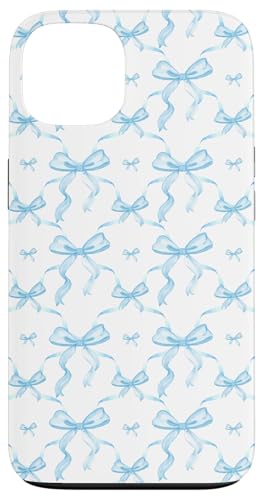 Hülle für iPhone 13 Ästhetische hellblaue Bänder und Schleifen in Aquarell von Aesthetic Pattern Co