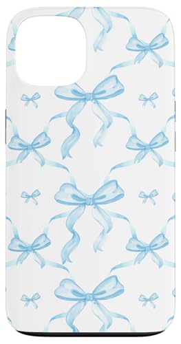 Hülle für iPhone 13 Kokette hellblaue Bänder und Schleifen in Aquarell von Aesthetic Pattern Co