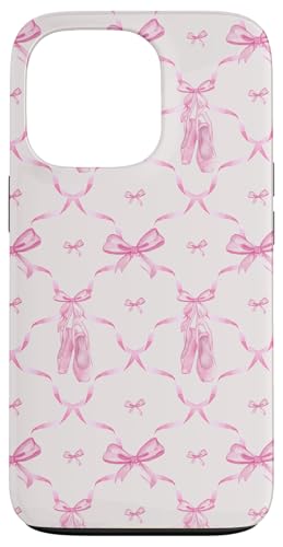 Hülle für iPhone 13 Pro Coquette pinke Bänder, Schleifen und aquarellfarbene Ballettschuhe von Aesthetic Pattern Co