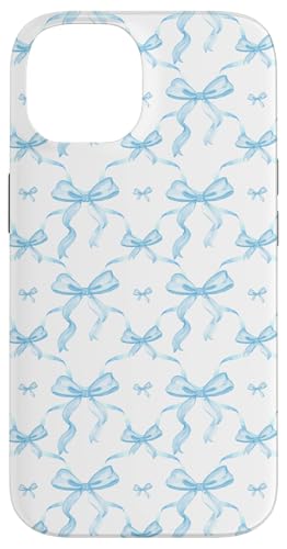 Hülle für iPhone 14 Ästhetische hellblaue Bänder und Schleifen in Aquarell von Aesthetic Pattern Co