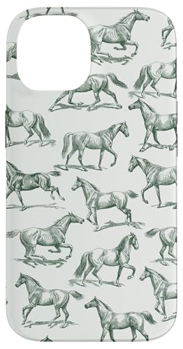 Hülle für iPhone 14 Ästhetisches waldgrünes Pferde-Zeichnungsmuster Hülle für iPhone 14 Ästhetisches waldgrünes Pferde-Zeichnungsmuster von Aesthetic Patterns