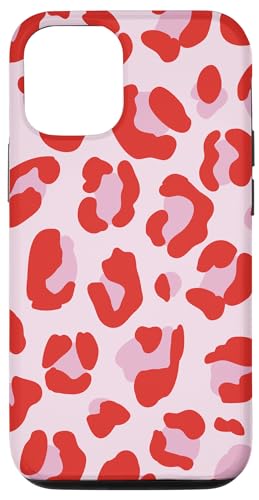 Hülle für iPhone 14 Leopardenmuster in Rot und Rosa von Aesthetic Pattern Co