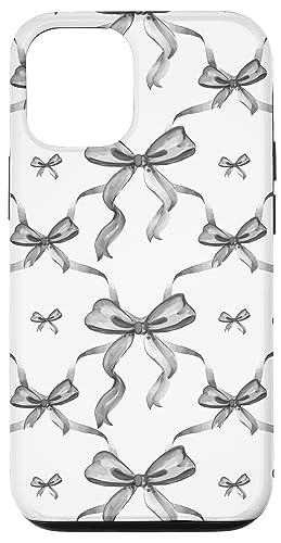 Hülle für iPhone 14 Pro Kokette schwarz-weiße Bänder und Schleifen in Aquarell von Aesthetic Pattern Co