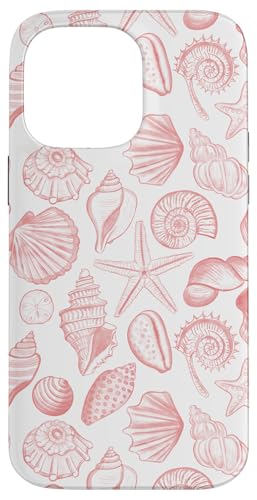 Hülle für iPhone 14 Pro Max Adrette Küstenmuscheln, Seesterne, Muscheln in Sommerkoralle von Aesthetic Pattern Co