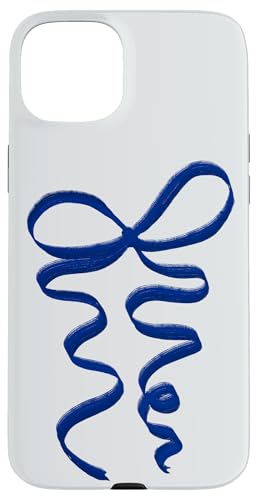 Hülle für iPhone 15 Plus Kokette blaue Schleife von Aesthetic Pattern Co